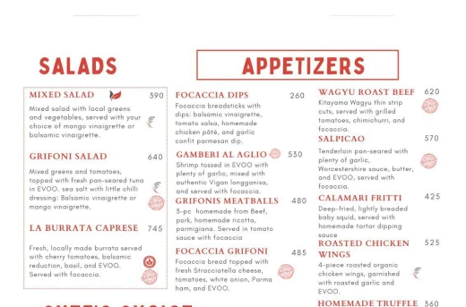 30%Off: P500 Consumable on Food & Drinks for P349 at Grifoni's Podium: Discover Mouthwatering Italian Cuisine