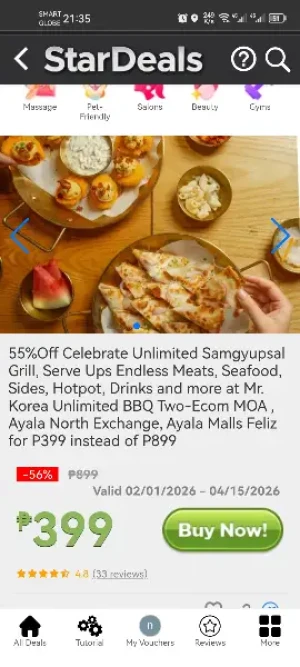 55%Off Celebrate Unlimited Samgyupsal Grill, Serve Ups Endless Meats, Seafood, Sides, Hotpot, Drinks and more at Mr. Korea Unlimited BBQ Two-Ecom MOA , Ayala North Exchange, Ayala Malls Feliz for P399 instead of P899