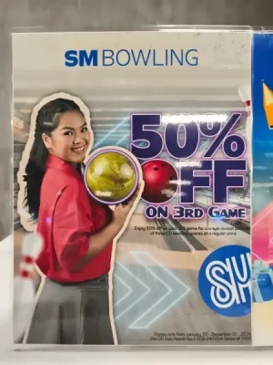 Up to 26%Off SM Bowling at SM MOA, Megamall, SM North EDSA, SM Southmall, SM Fairview, SM Clark, SM CDO Downtown Premier, SM Lanang Davao, SM Cebu, and SM Seaside Cebu