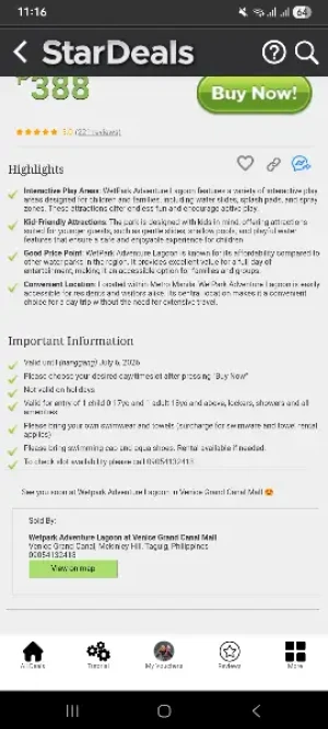 44%Off Wetpark Adventure Lagoon at Venice Grand Kanal Mall in McKinley Hill for 1 Child and 1 Adult