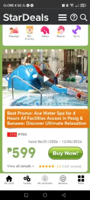 Best Promo: Ace Water Spa for 4 Hours All Facilities Access in Pasig & Banawe: Discover Ultimate Relaxation
